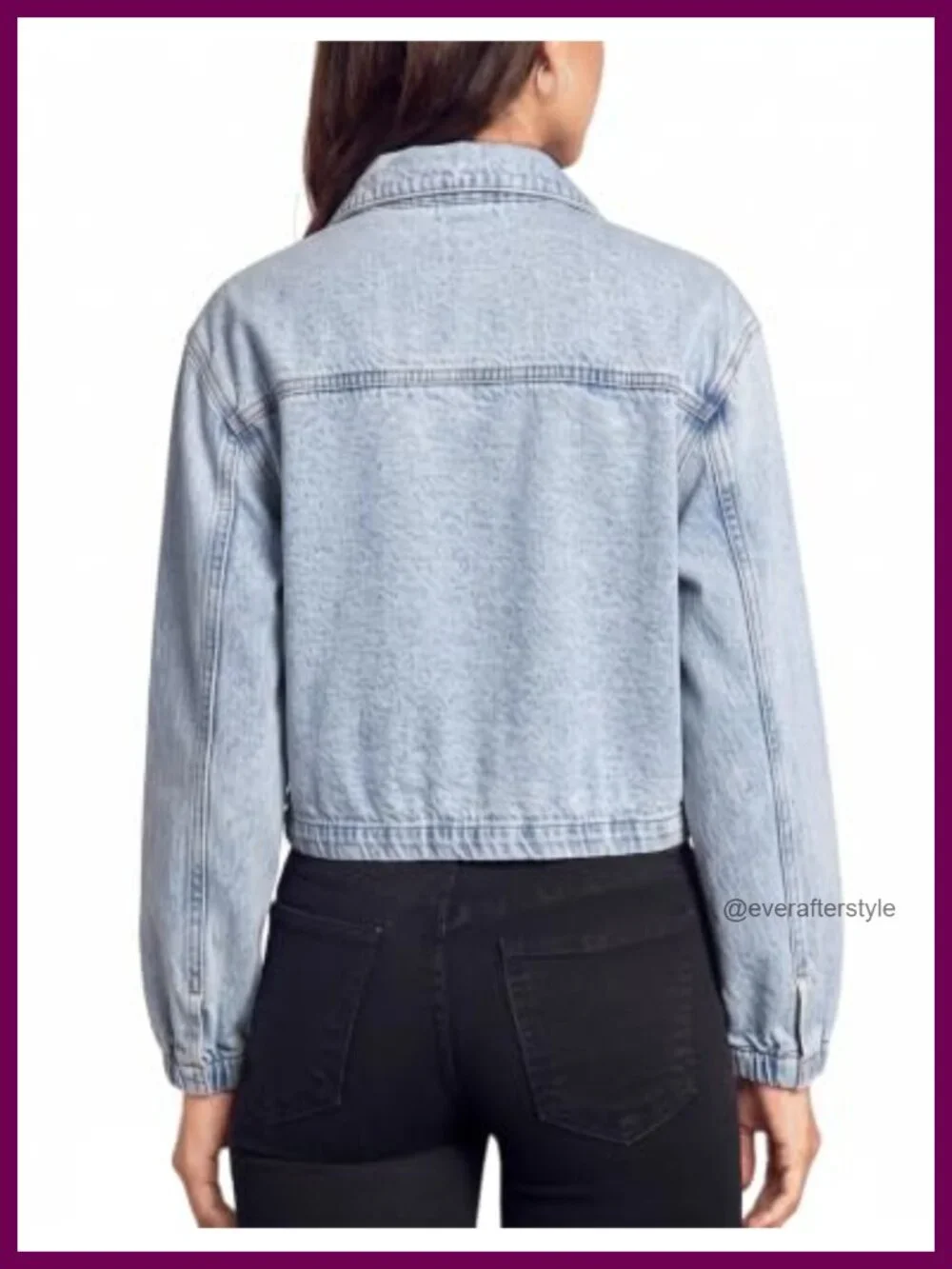 Women's Cropped Denim Jacket Lightweight Zip Up with Pockets